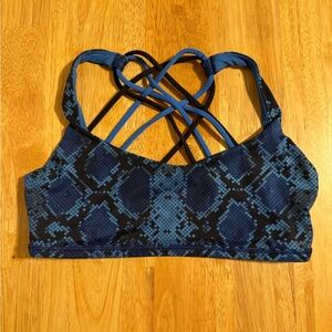 Lululemon Blue Snakeskin Free to be Sports Bra